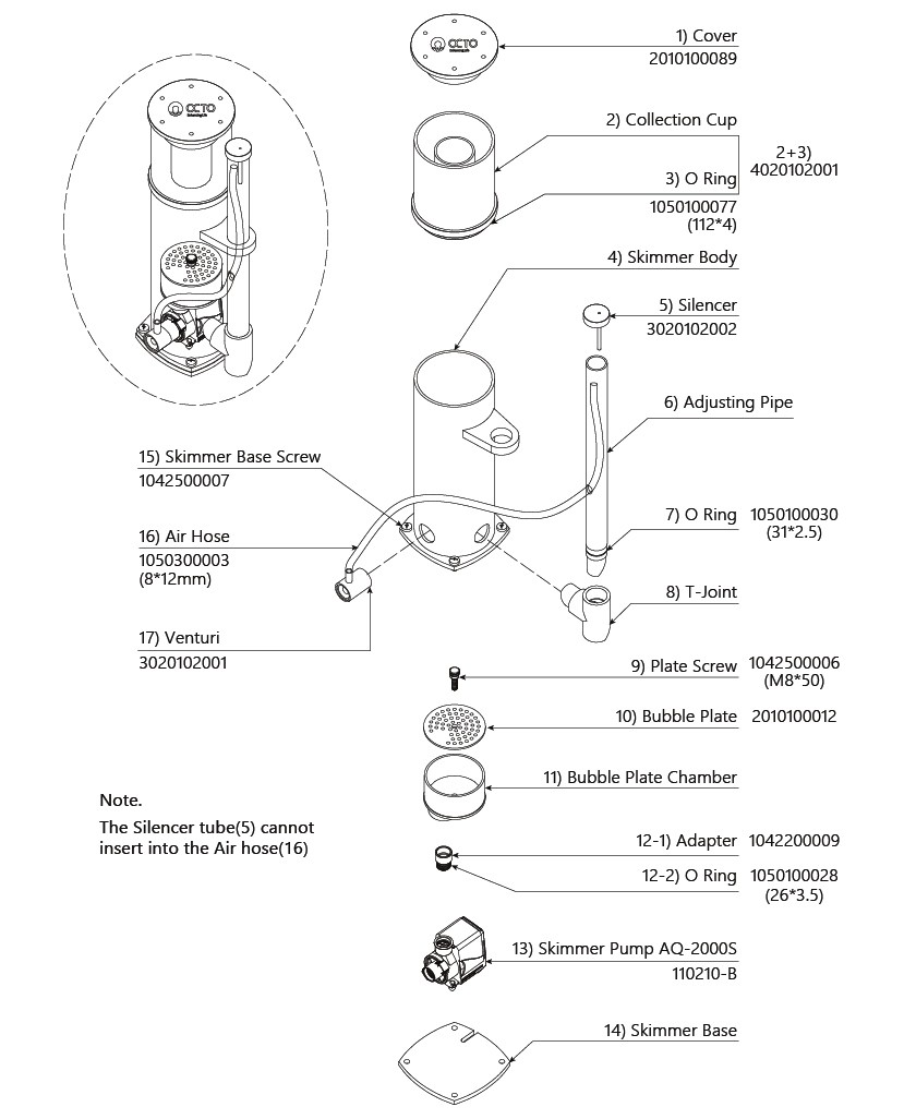 Classic Protein Skimmer S Straight body (2 models available) – Reef Octopus