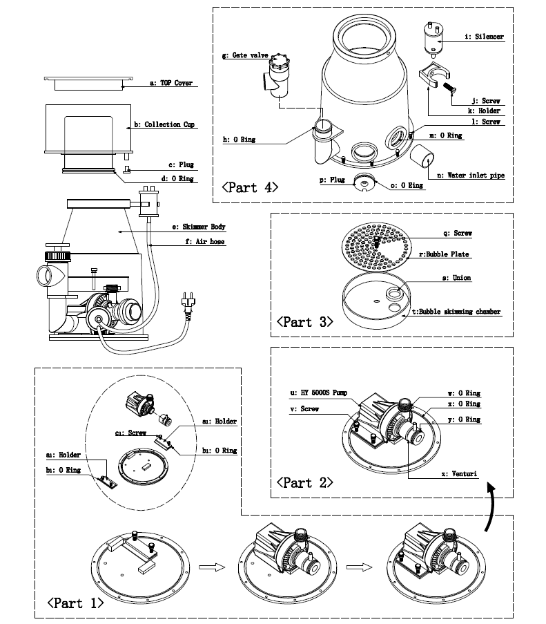 Explosion Chart for SSS-5000INT – Reef Octopus 深圳市泓亚水族设备制造有限公司